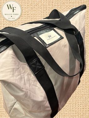 DAY Birger et Mikkelsen Large Nylon Tote Bag Tan Black Zip Travel Shopper